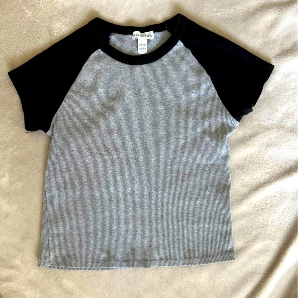 Tillys Ribbed Baseball Baby Tee